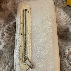 Louis Vuitton Cream Wallet with Gold Accents.